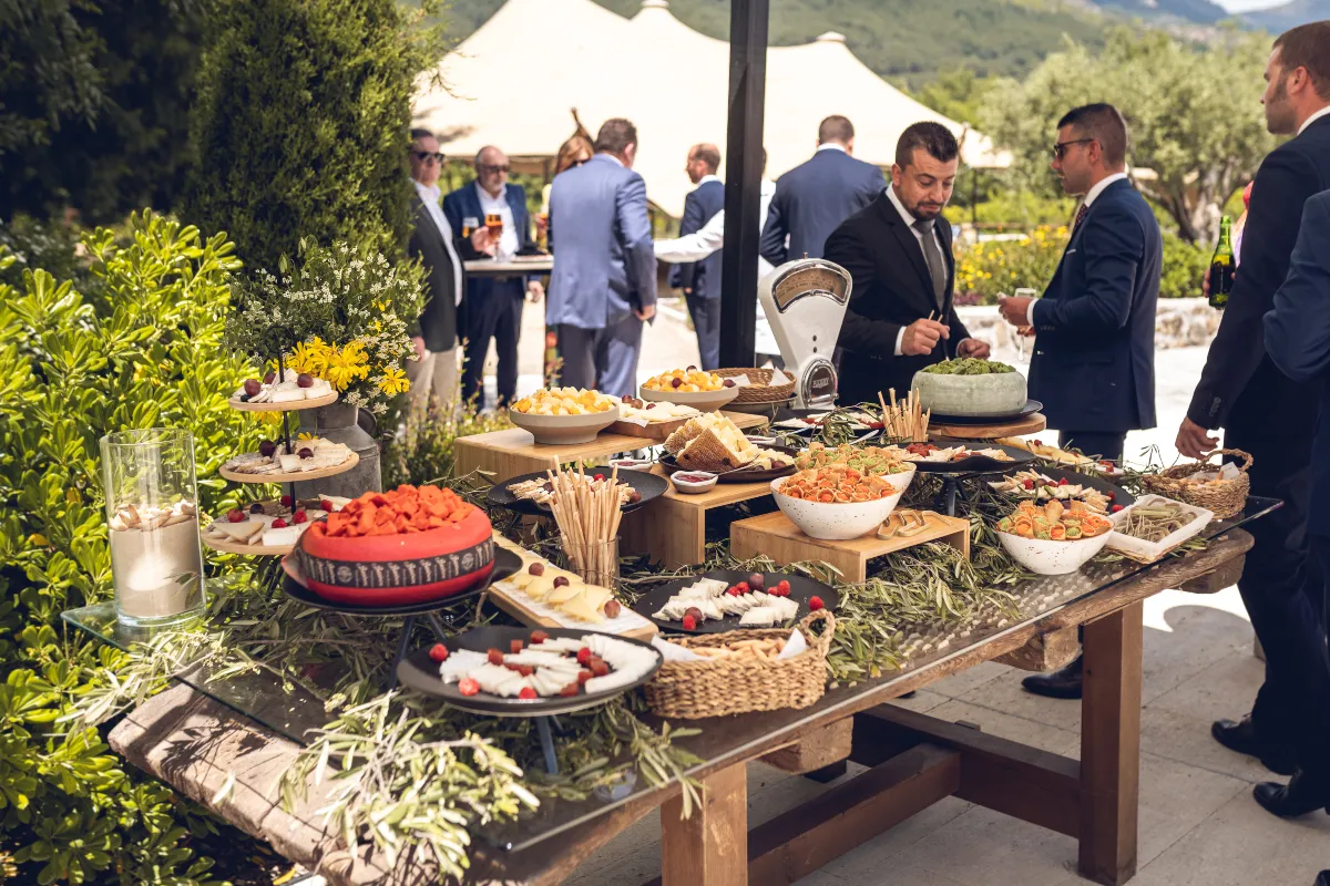 A food station full of cheese from Spain